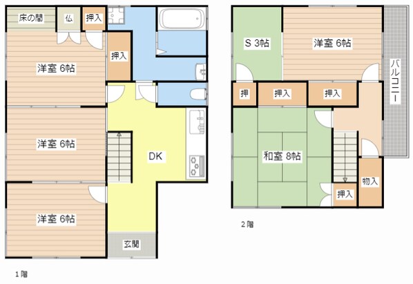 本堅田②　U邸貸家の物件間取画像